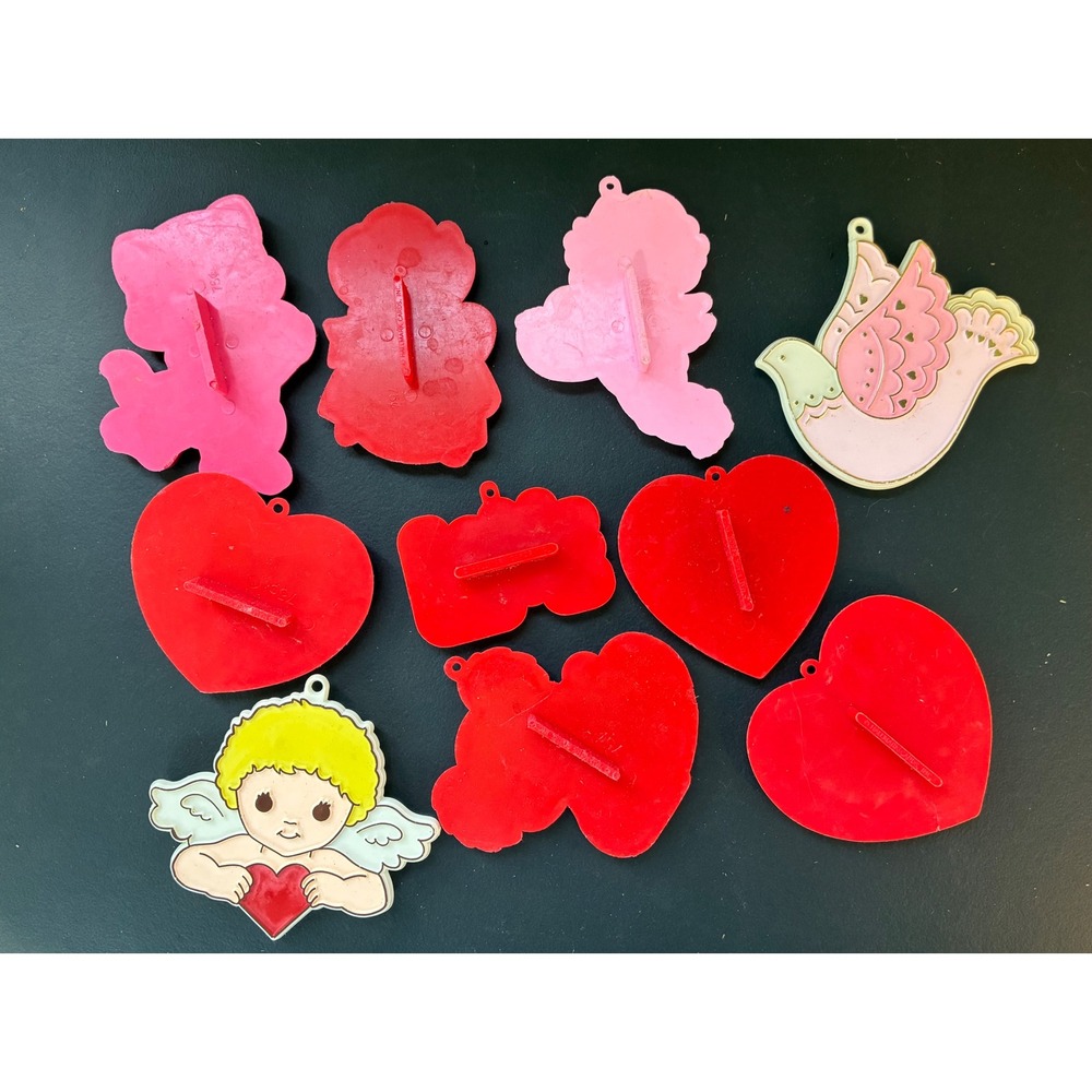 Hallmark Cookie Cutter‎ Lot Valentine Heart Angel Cat Red Pink White Excellent